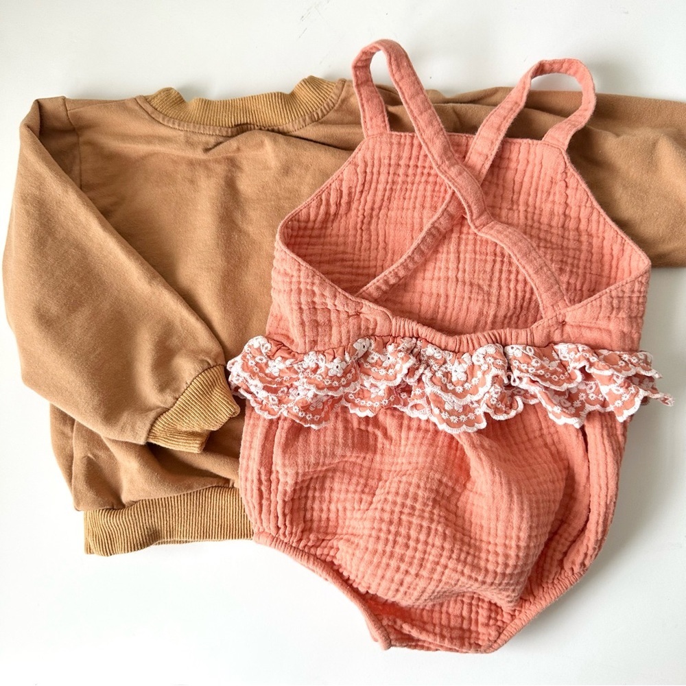 Cat & Jack Romper and Butterfly Print Pullover - Picture 6 of 7
